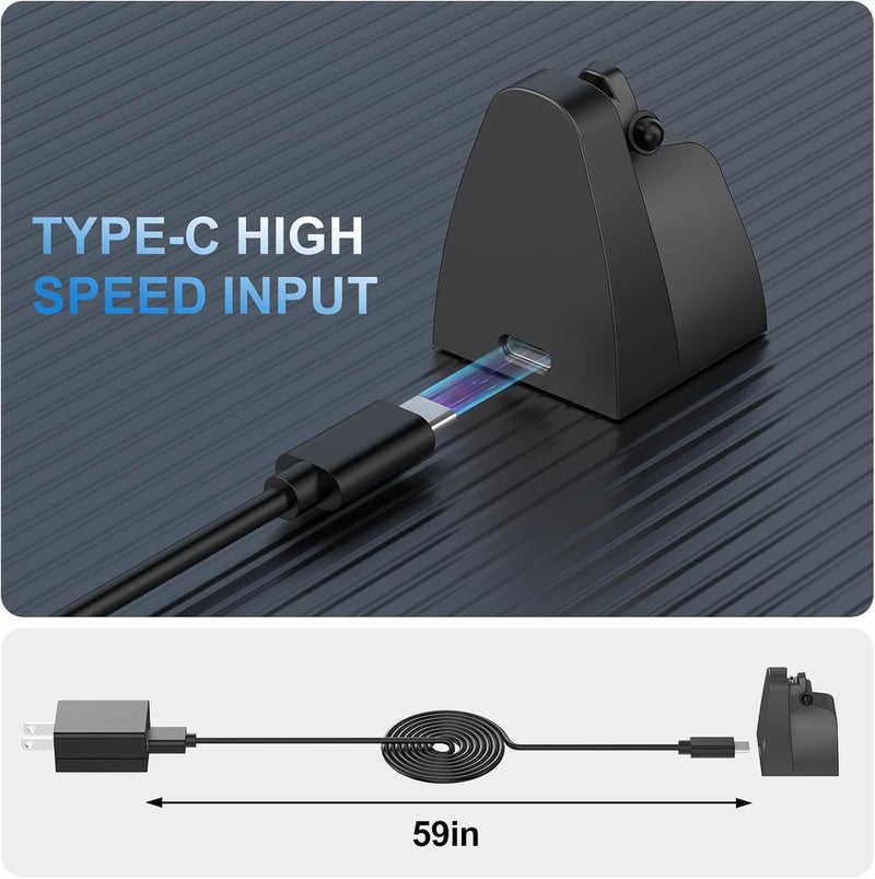 underhub Charging Stand & Cable Compatible with Gen 2/1 Wayfarer Headliner Skyler Smart Glasses, Mini and Portable, USB-C Smart Glasses Charging Dock with 59" Charging Cable - Image 3